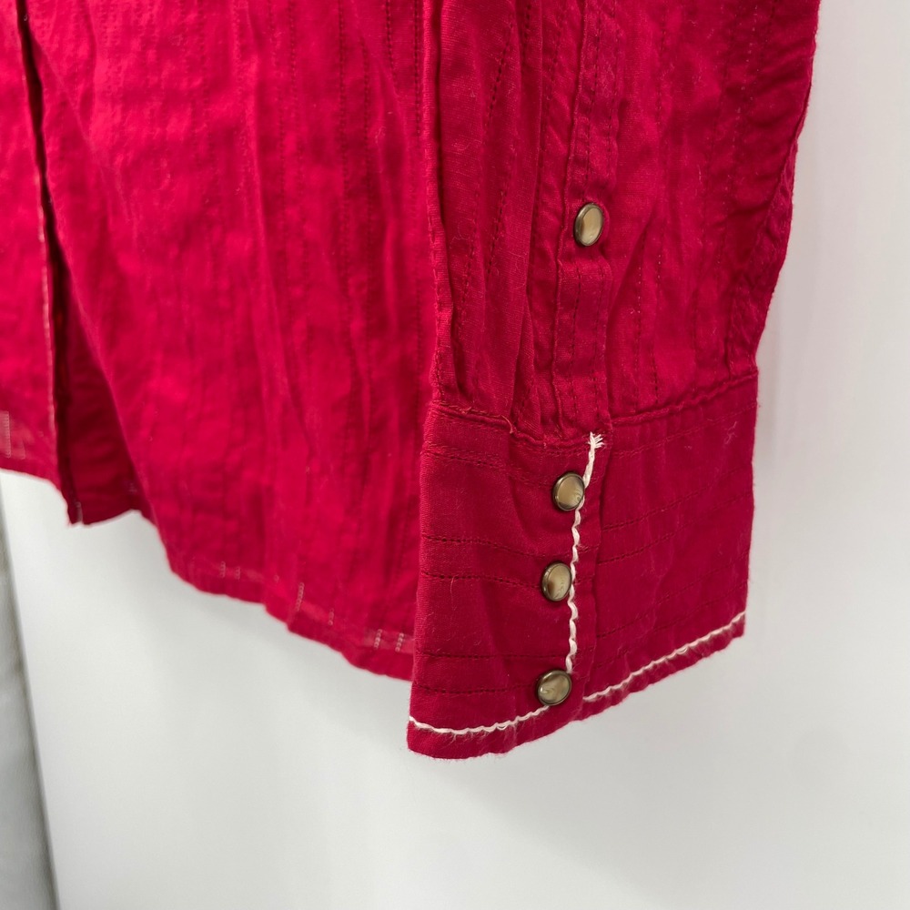 Ariat Womens XXL Red Embroidered Western Snap Front Shirt Fitted, Long Sleeve - Picture 5 of 11